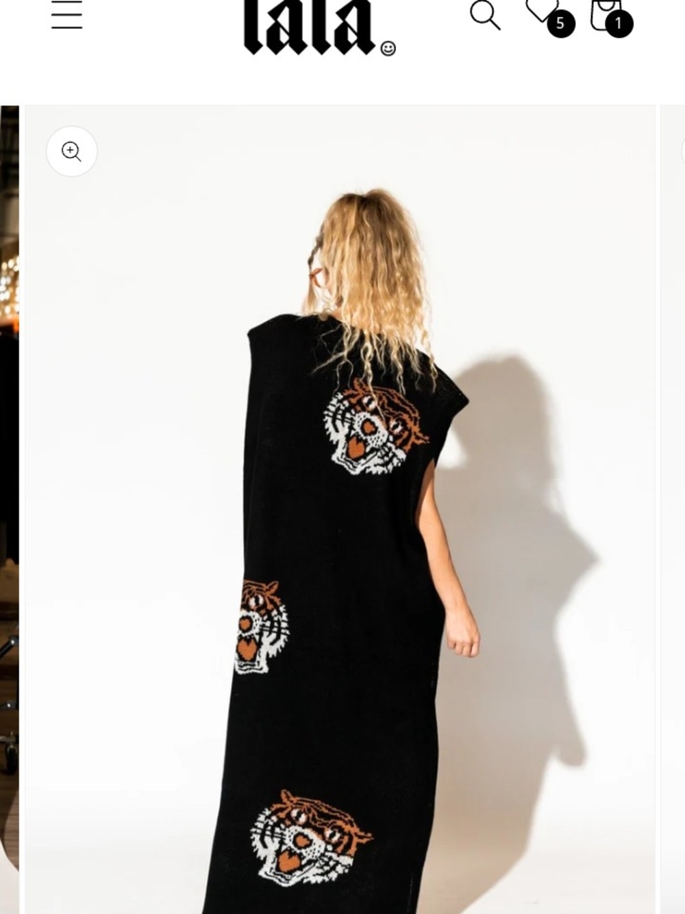Dressed in LALA Black Maxi Dress with Tiger Motifs - Picture 2 of 6